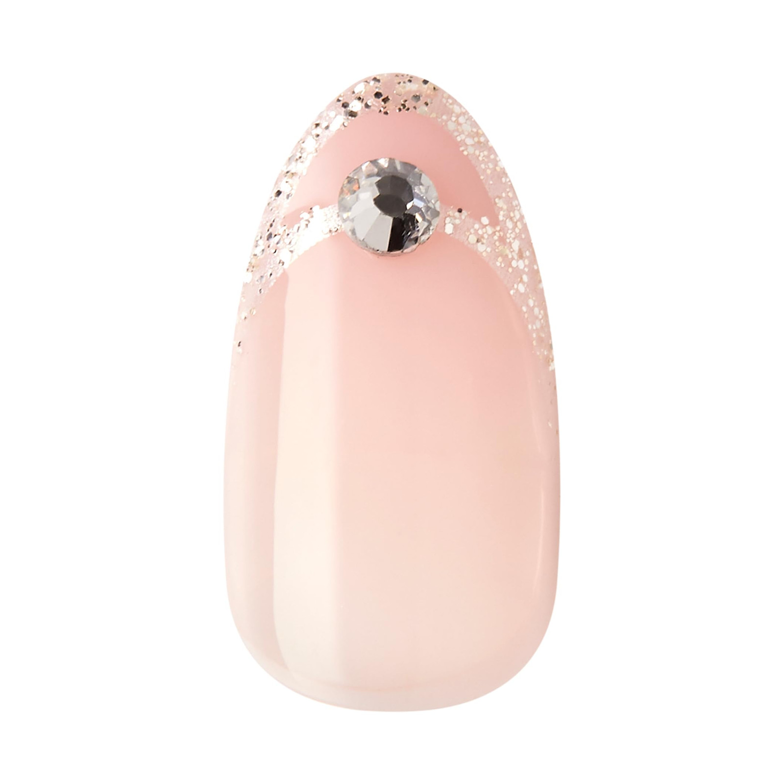 Pink Press On Nails Kit Medium Length Aurora Design 30 Count Easy Application