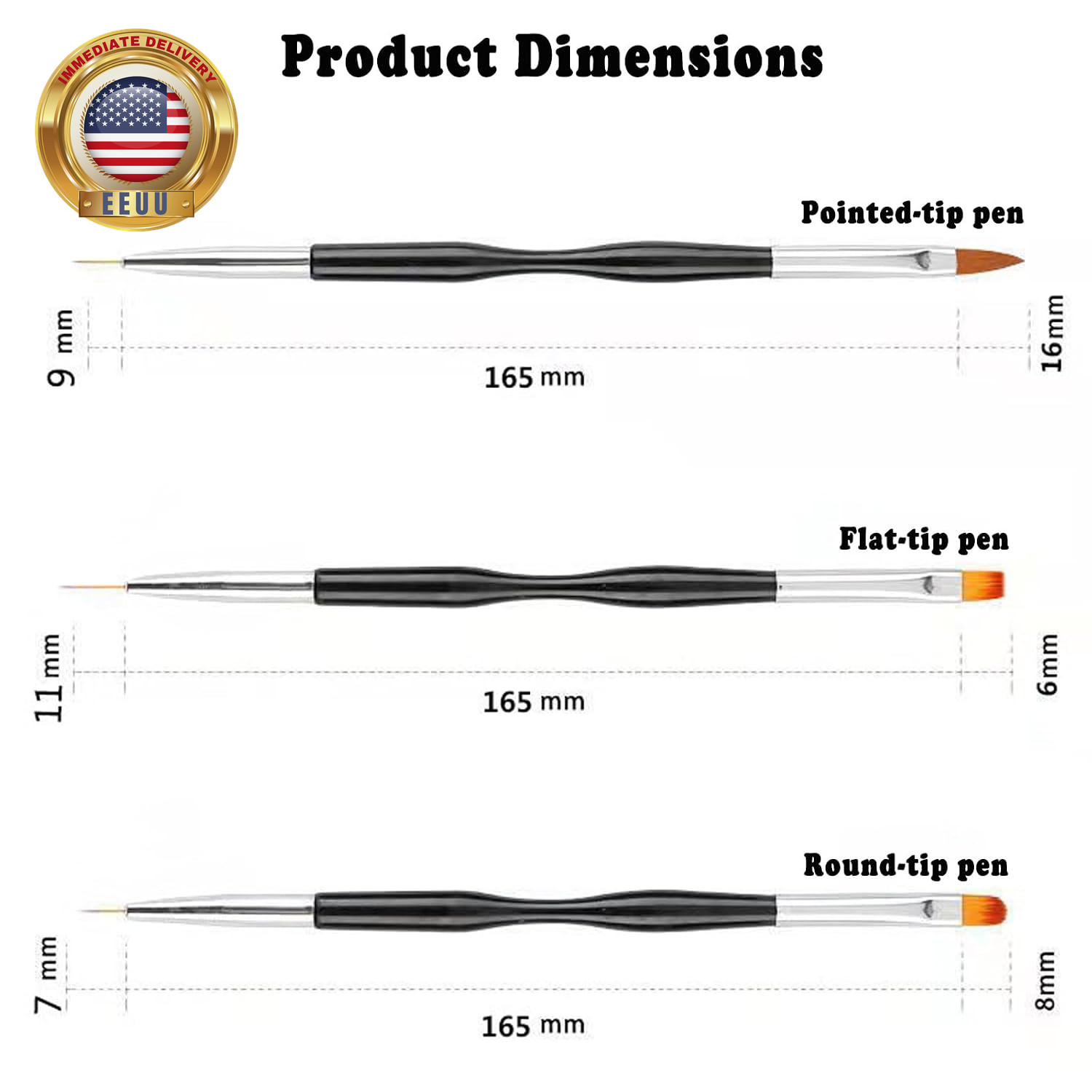 Nail Art Tool, 5 Pcs Nail Dotting Pens, 3 Pcs Nail Brushes and Nail Liner Pens,
