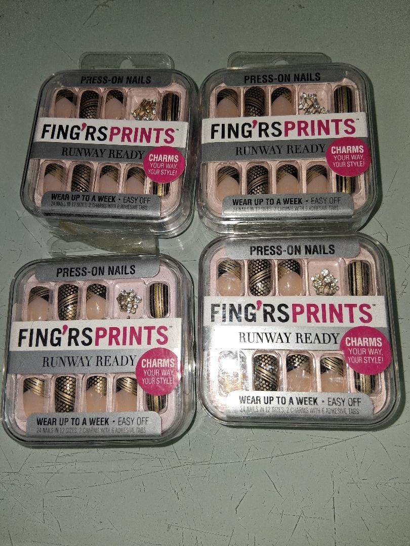 Fing’rs Prints Press-On Nails 24 Count 31051 Walk This Way (Sealed)–LOT OF 4