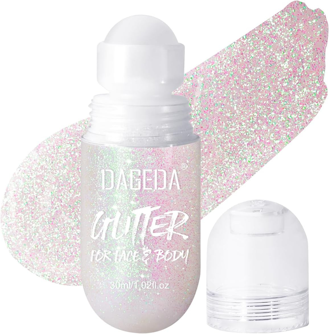 Body Glitter Gel, Roll-On Face Glitter for Mermaid Makeup Festival Rave Accessor