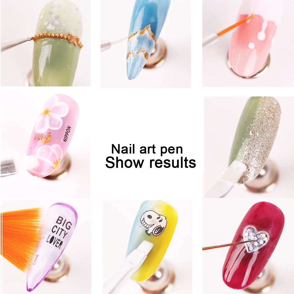 15Pcs Fine Detail Paint Brush Set Acrylic UV Gel Drawing Dotting Manicure Nail A