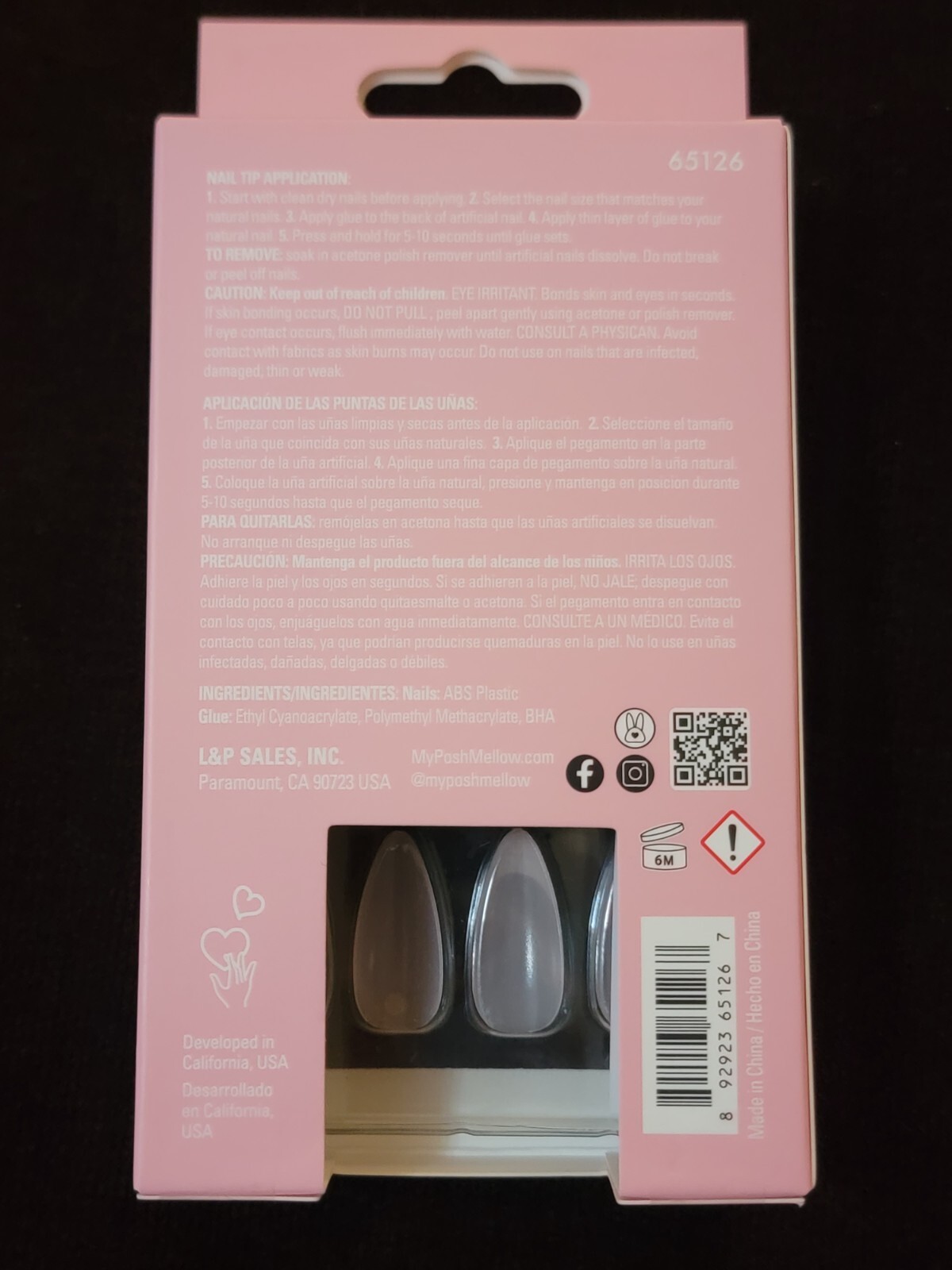 POSHMELLOW OPULENCE HIGH VELOCITY 24 NAILS GLUE INCLUDED pink She’s Natural