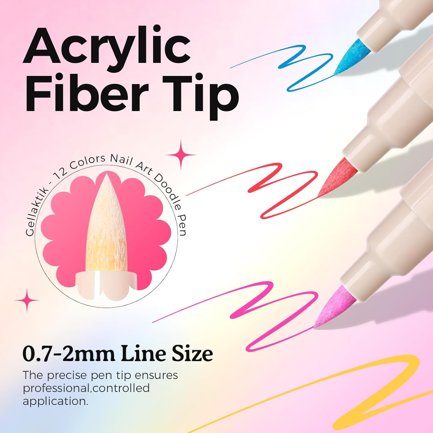 12-Color 3D Nail Art Pens Set – Quick-Drying, Non-Toxic, Beginner-Friendly