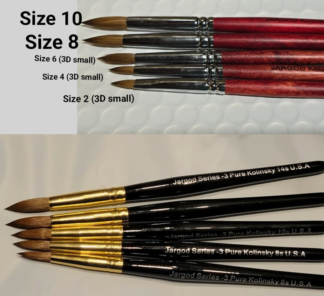 100% Pure Kolinsky Acrylic Brush Nail Art Brush Round Brush Choose Size Jargod
