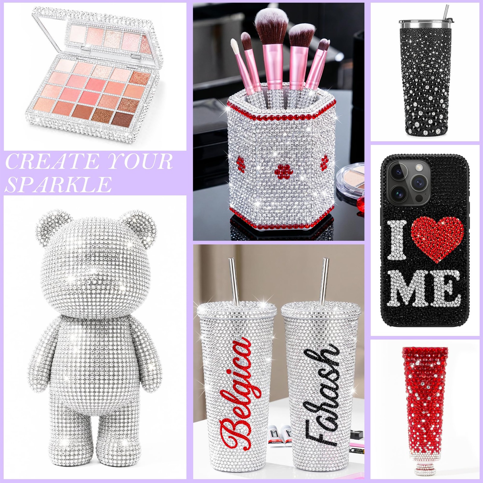 LOTWOW Silver Bedazzler Kit with Rhinestones