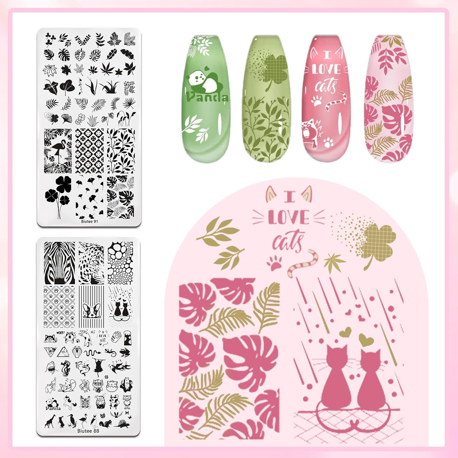 10Pcs Nail Stamping Plates Set 8Pcs Nail Stamping Polish Gel | Nail Stamping Kit