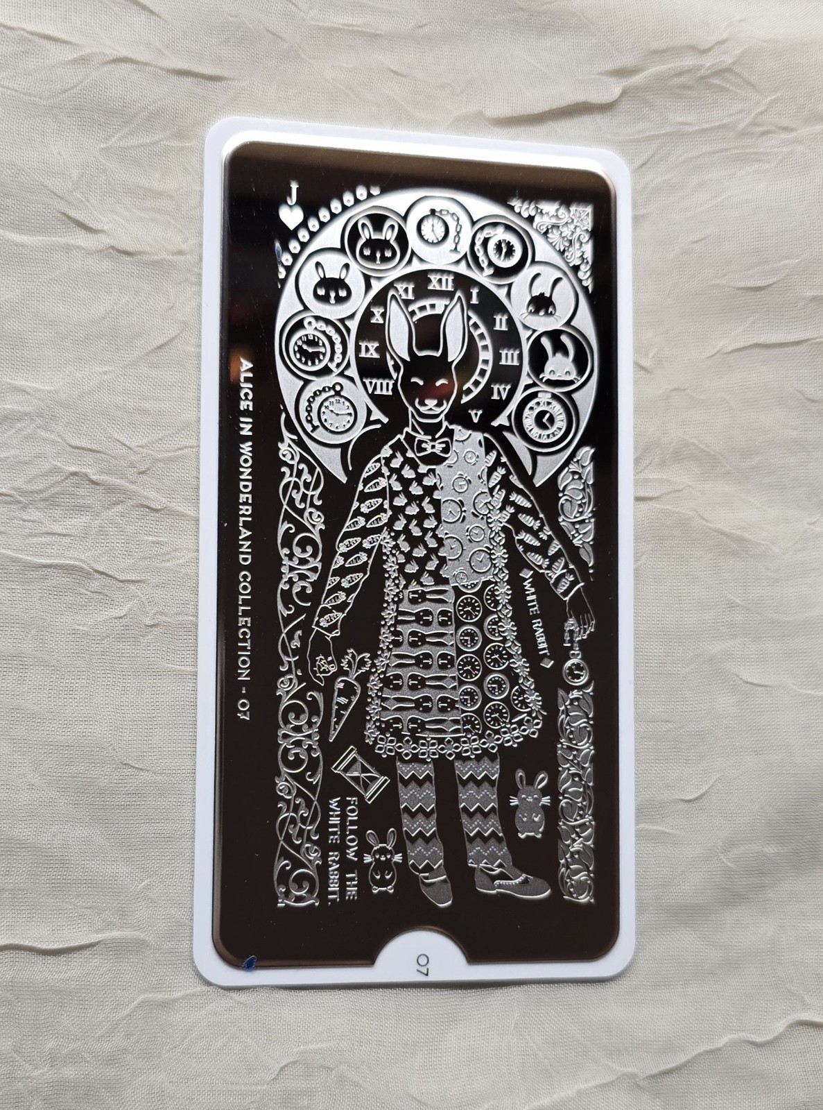 MoYou London Alice In Wonderland Collection 07 Nail Stamp Plate Rabbit Clock
