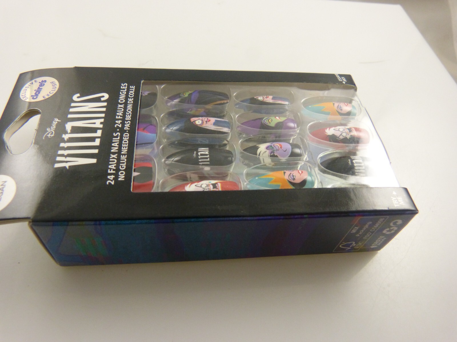 Claire’s faux false nails Disney Villains press on no glue needed