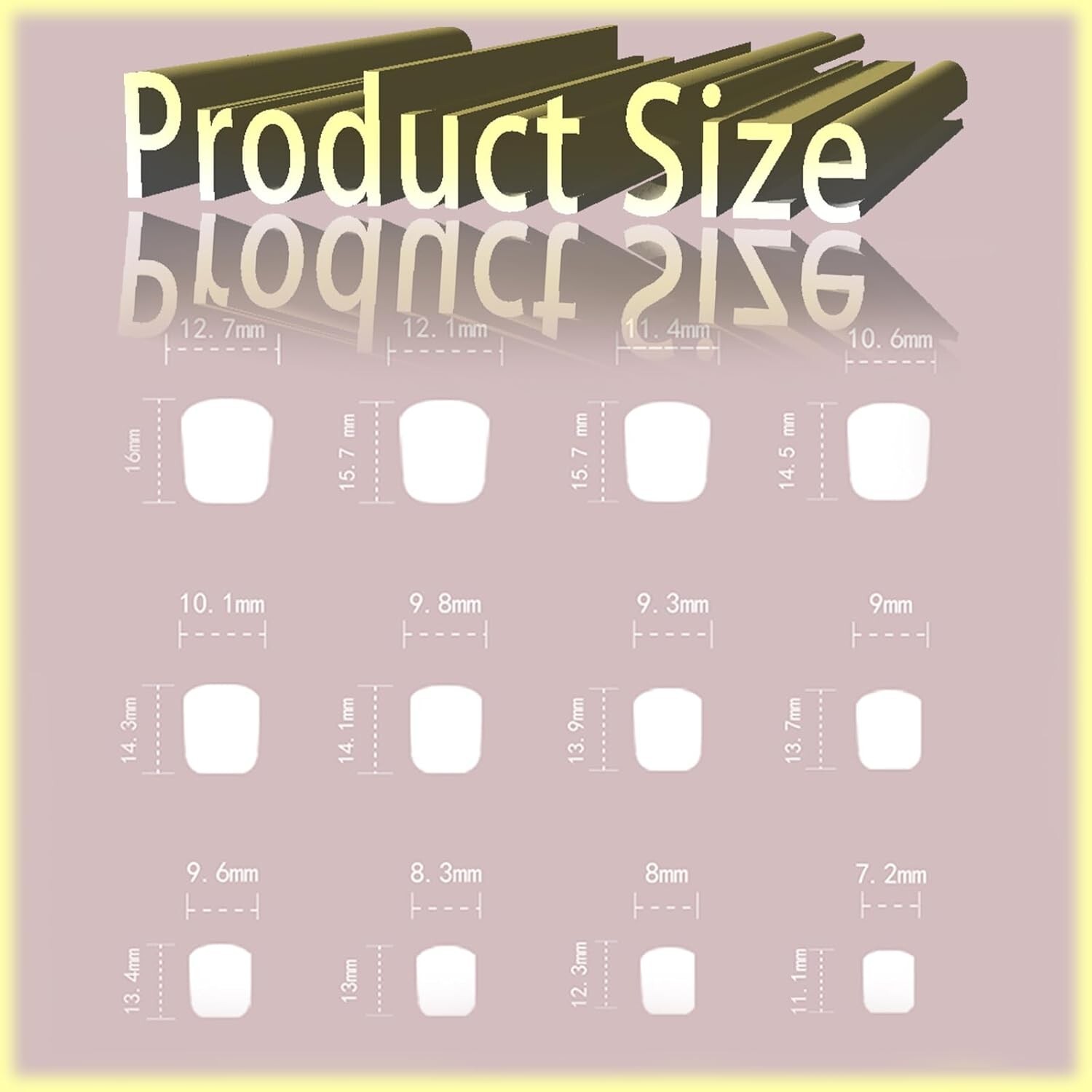 Press-On Manicure Nails 24 pieces short square solid color yellow acrylic fake