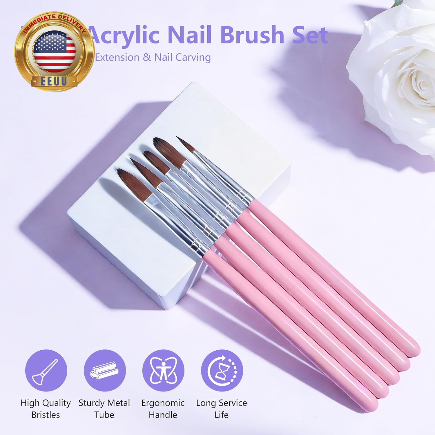 Acrylic Nail Kit for Beginners: Clear White Pink Powder and Liquid Set – Profess