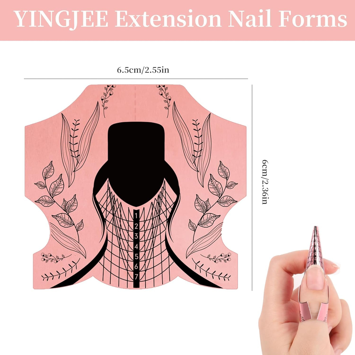 Nail Forms 100PCS, Acrylic Nail Forms for Nail Extension Tips, Long Nail Forms f
