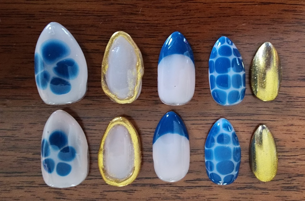 Custom Gel Press On Nails | 10 piece set with Kit | U Pick Shape & Size
