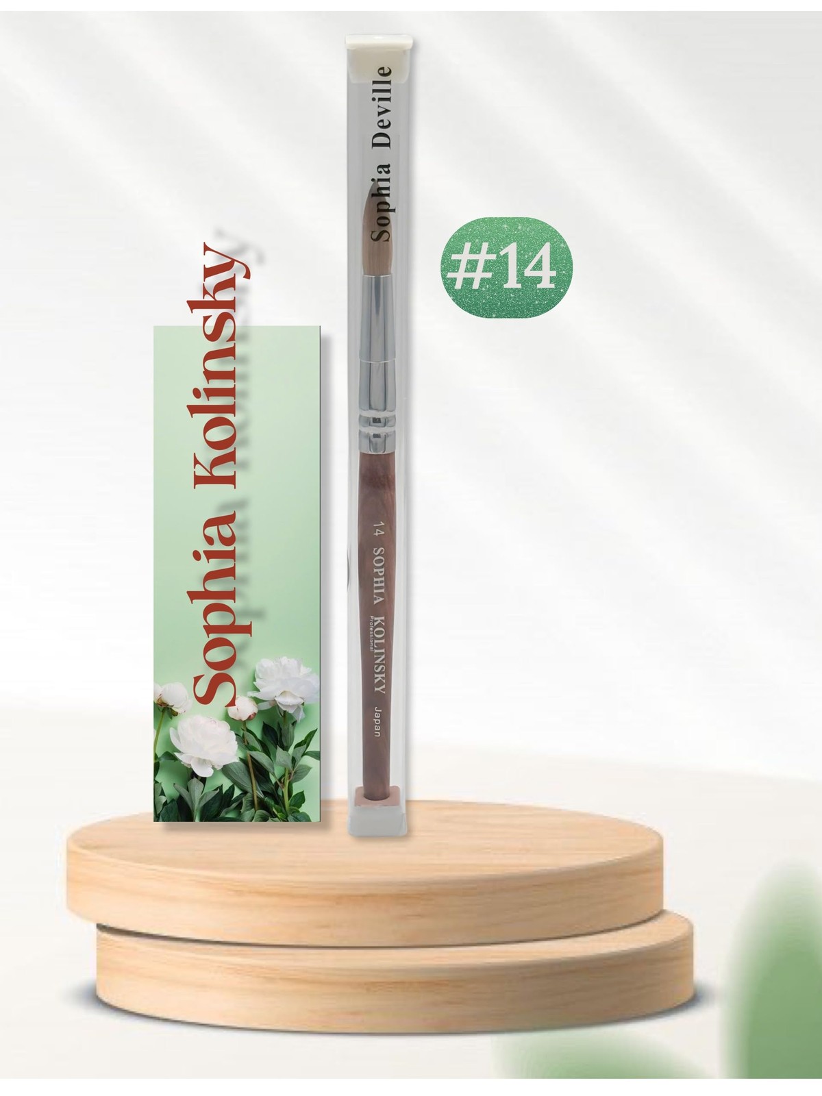 Sophia kolinsky Acrylic Nail Brush Pure Kolinsky Hair Round Shape Redwood handle