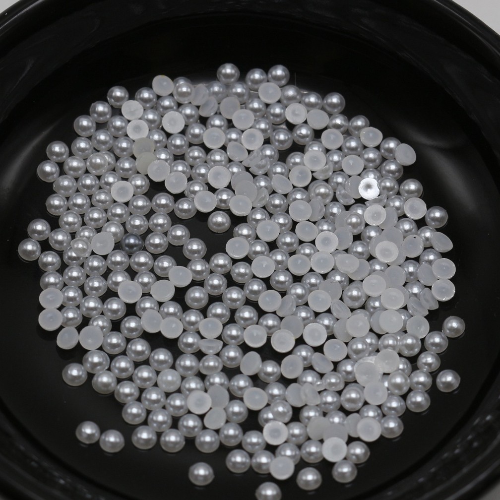 10,000 pcs Acrylic Tiny Half Pearl Flatback Round Bead 1.5mm Nail Art Tips
