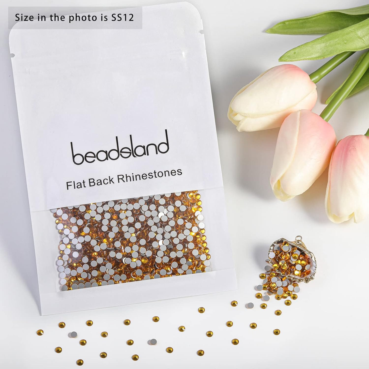 Flat Back Crystal Rhinestones round Gems for Nail Art and Craft Glue Fix, Topaz,