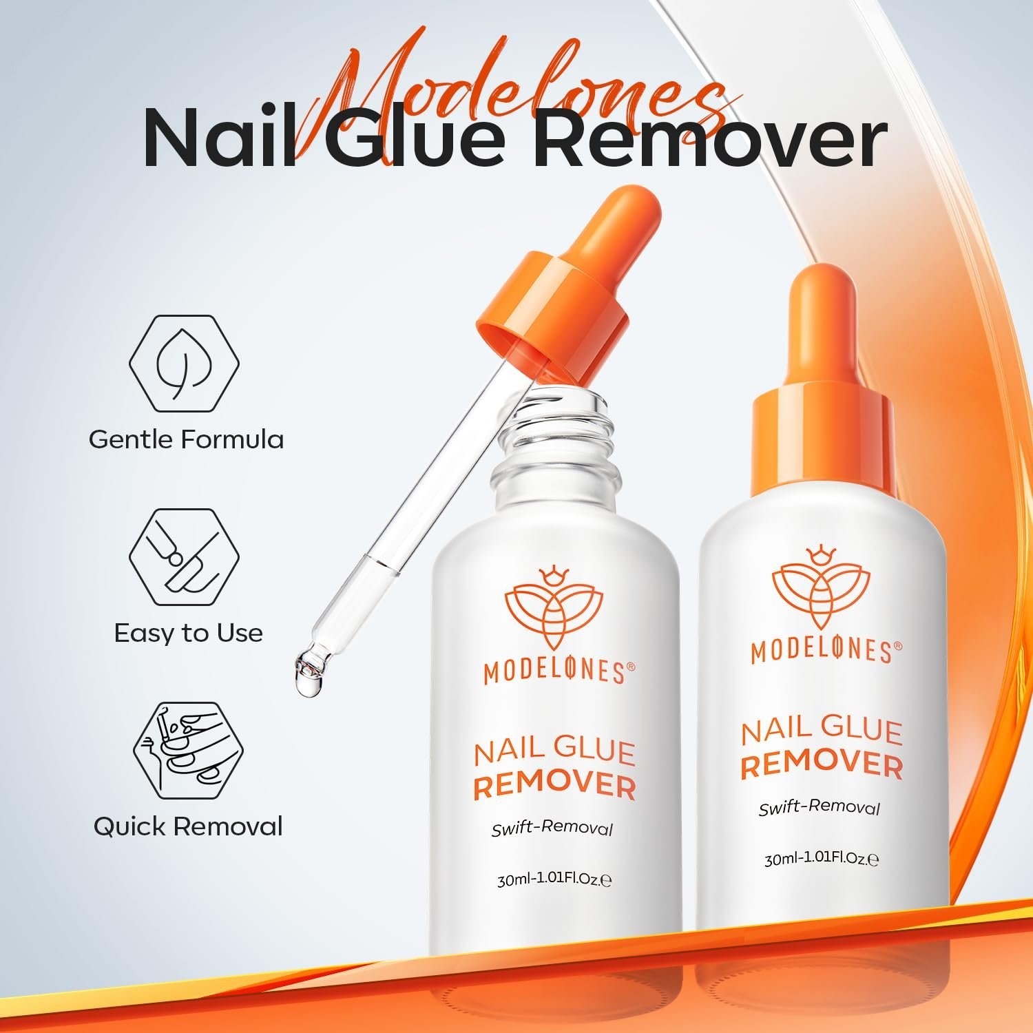 30ml Nail Glue Remover for Press On Nails with Crystal Stick Included