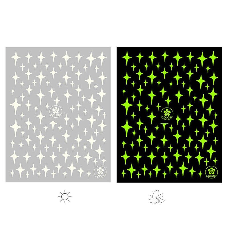 Stars Glow in the Dark Nail Stickers Decals Luminous NH21