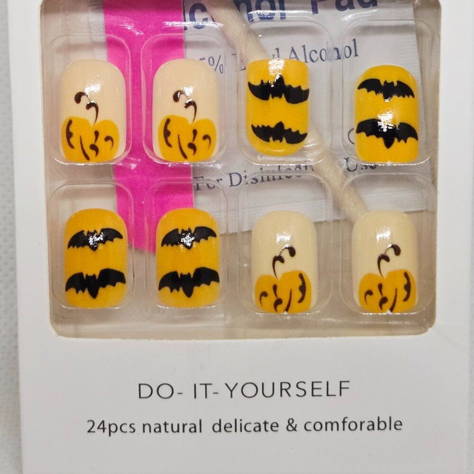 NIB SET OF 2 HALLOWEEN DECOR/PARTY PRESS ON NAILS, GHOSTS, PUMPKINS, 48 TOTAL
