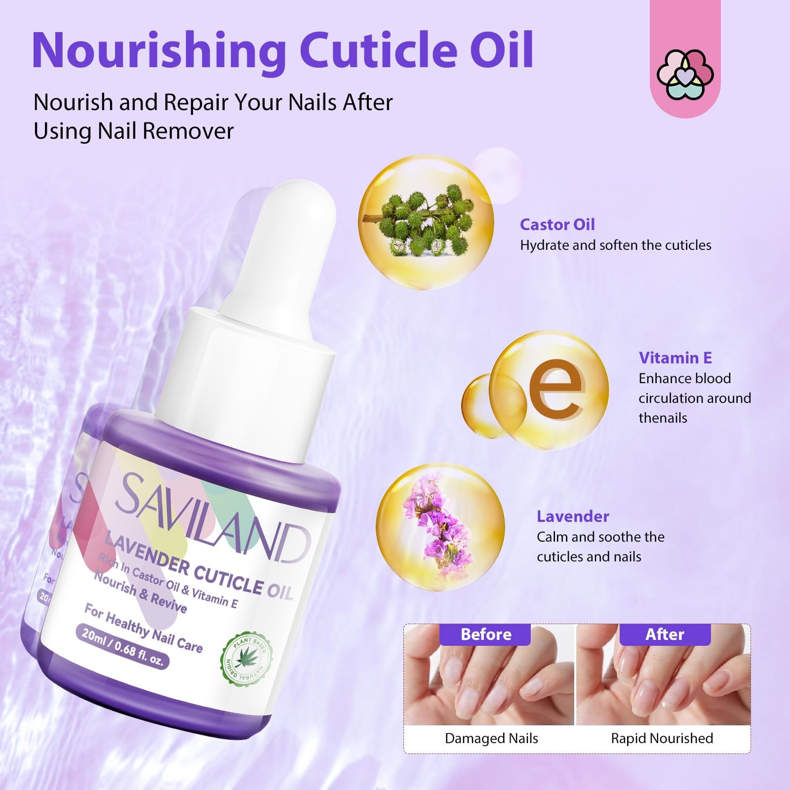 SAVILAND Pure 0.9 Fl Oz (Pack of 9), B-Acetone Nail Polish Remover Kit