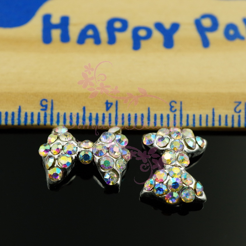 20 Crystal Rhinestones Big Bow Alloy Charms Nail Art Jewelry Crafts Making Decor