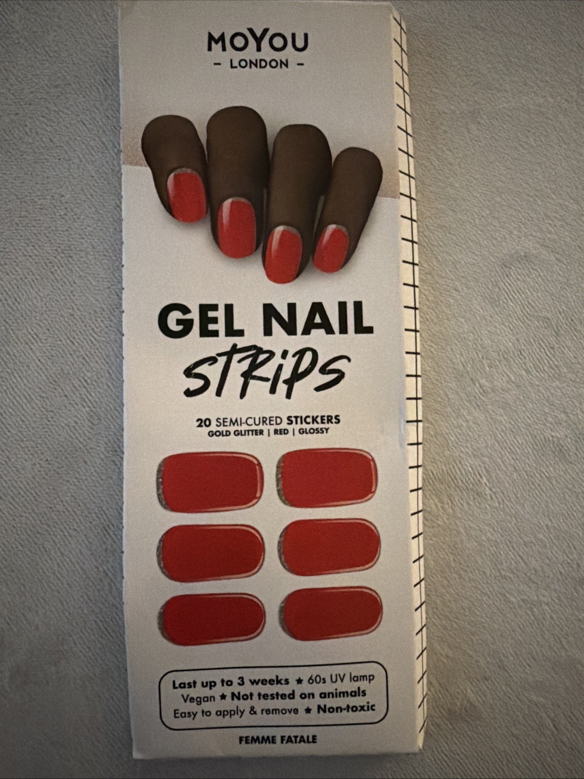 MOYOU LONDON Semi Cured Gel Nail Strips – 20 Pcs. Spring Nail Wraps for Salon