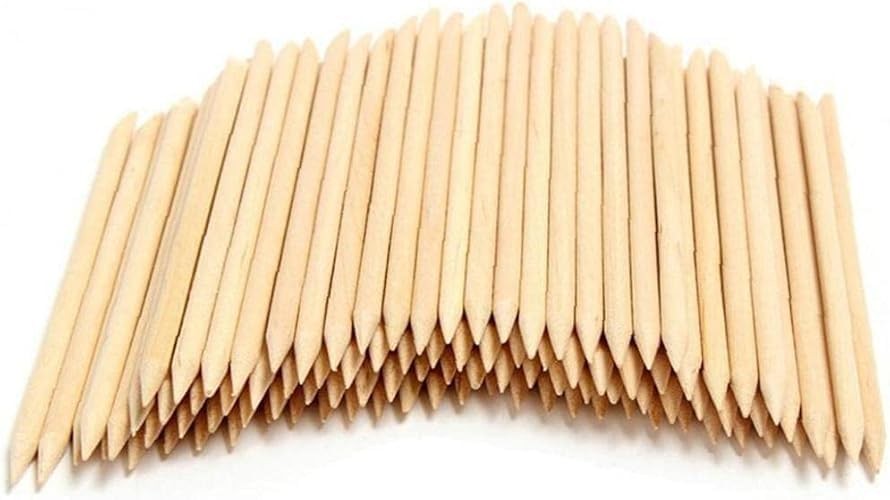 20Pcs Orange Wood Cuticle Pusher Nail Art Cuticle Orange Wood Sticks for