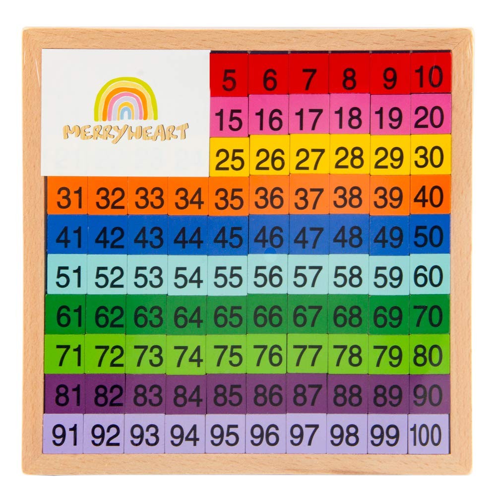 MERRYHEART Wooden Math Learning 8.46 * * 0.6 inch, Color Digital Board