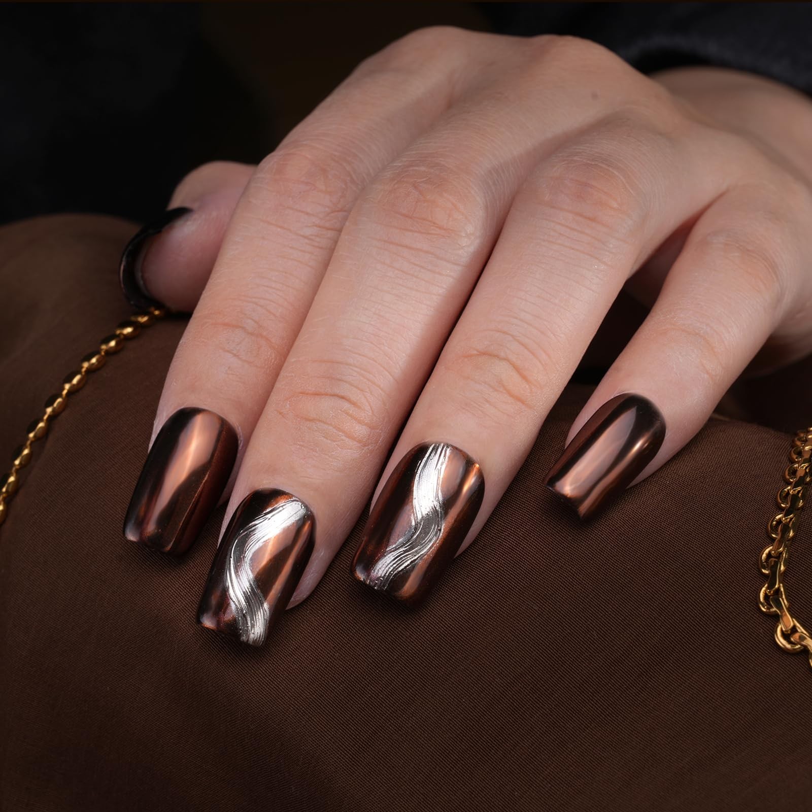 Pretty Diva Chrome Nail Powder – Coffee Chocolate Effect Nail Art Mirror Chrome