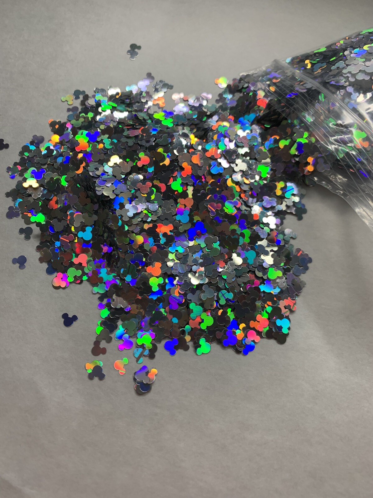 Holographic Silver Mickey Mouse Glitter  | 1 TSP | Gel Nail Art & Acrylic 
