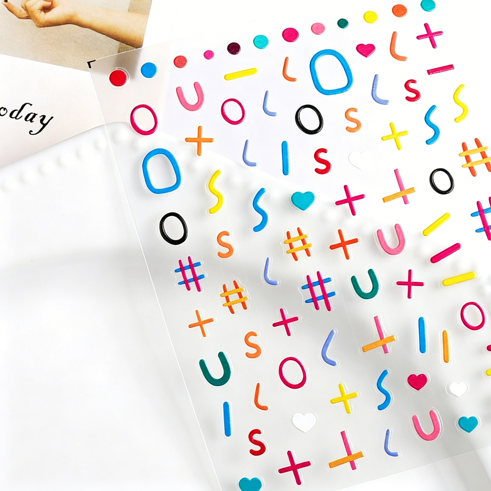 Japanese Style Nail Art Cute Cartoon Embossed 3D Line Stickers, Colorful Lovely