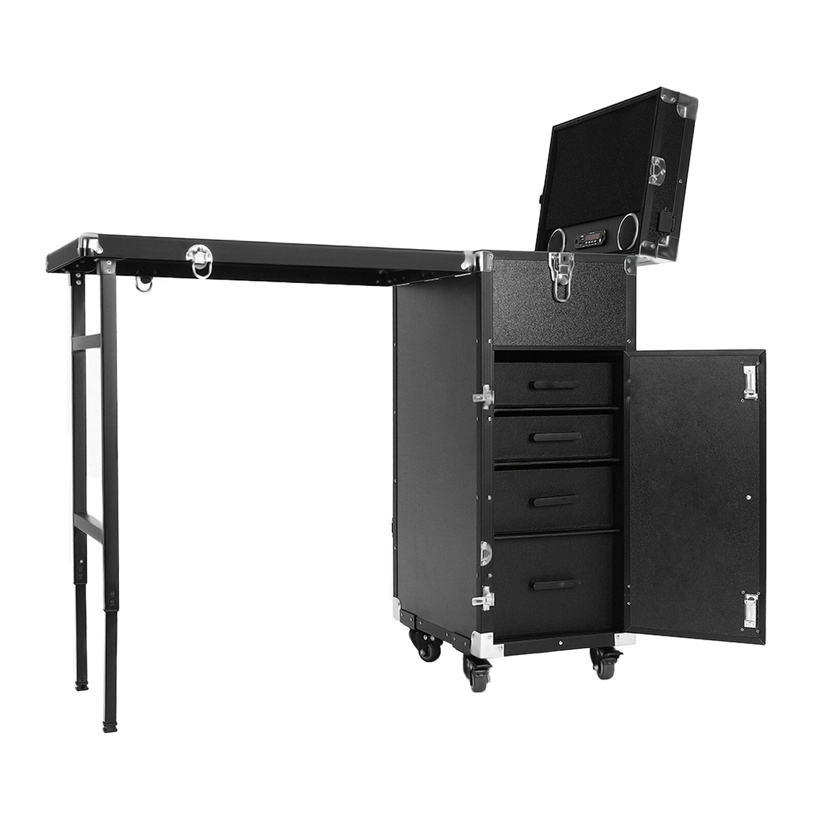 Storage Rolling Manicure Table Nail Desk Travel Train Case Cosmetic Trolley USA