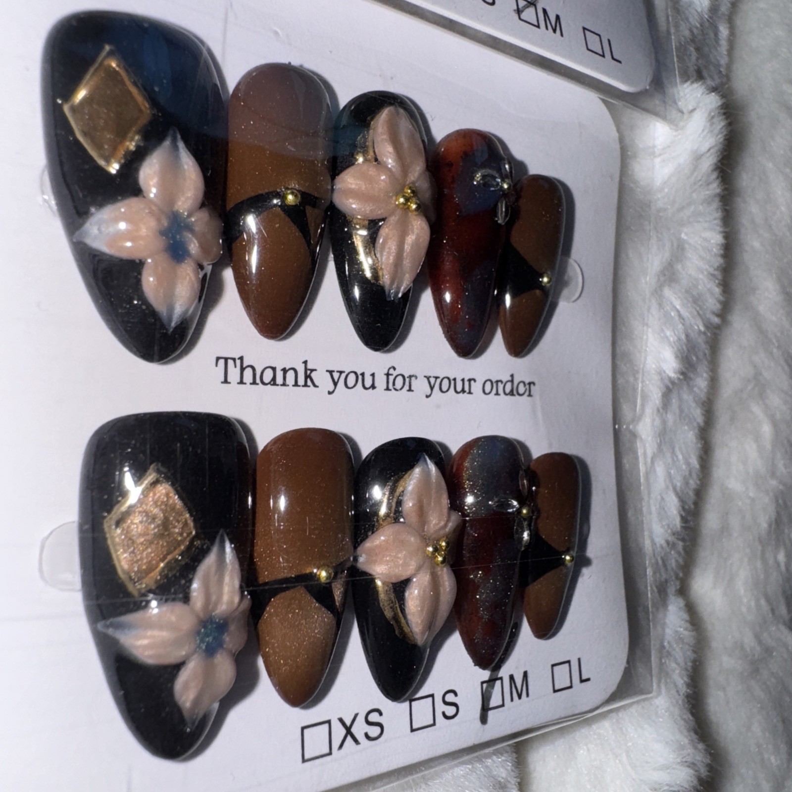 4 Packs Of 10pcs Almond Press On nails | 3D Unique Designs| Size M | Reusable 11