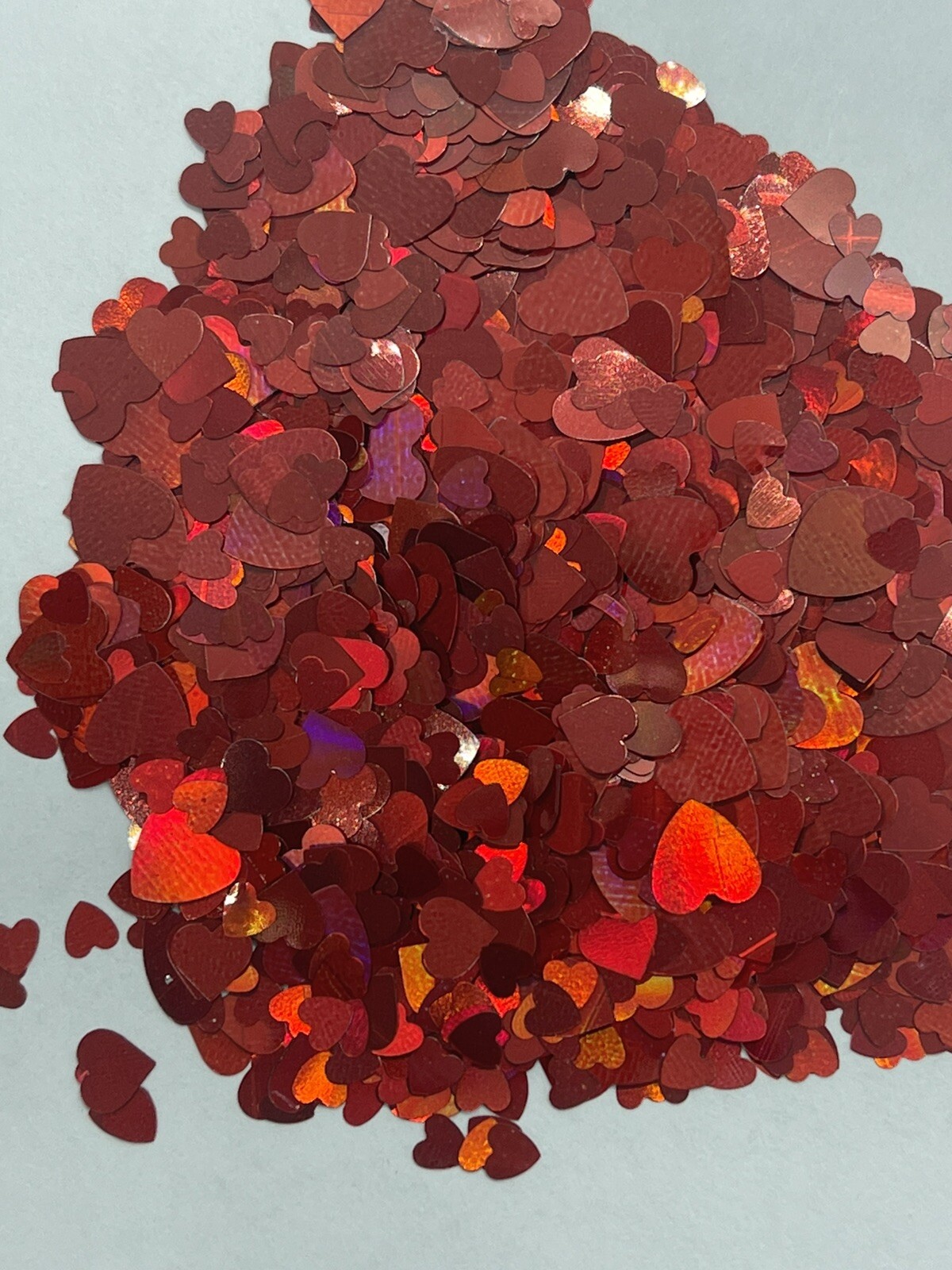 Valentine’s Red Hearts 2 sizes Nail Glitter Mix | 1 TSP | Nail Art & Acrylic