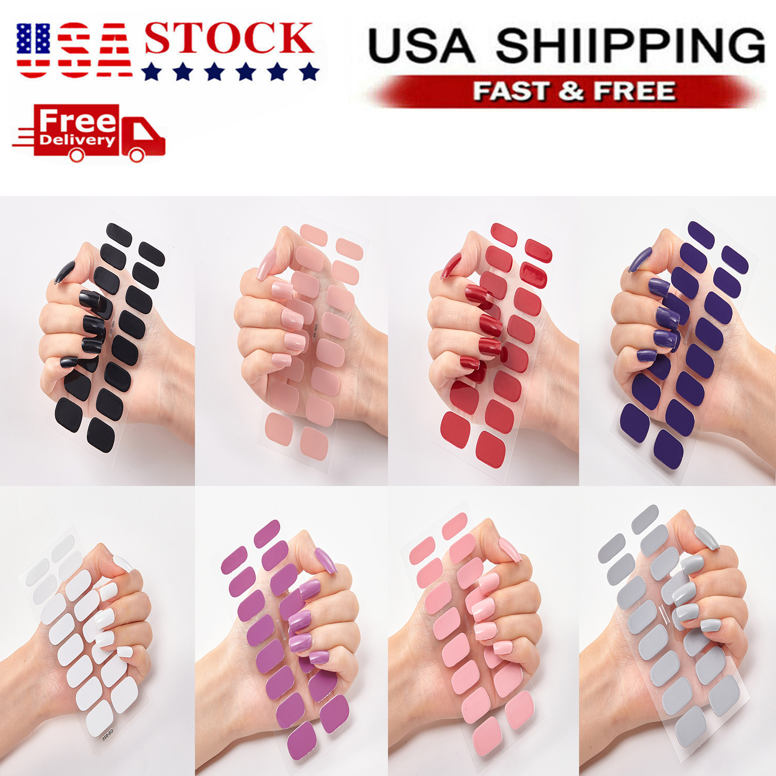 French Nail Stickers 3D Self-Adhesive for Women DIY Nail Art Gel Polish 22 PCS