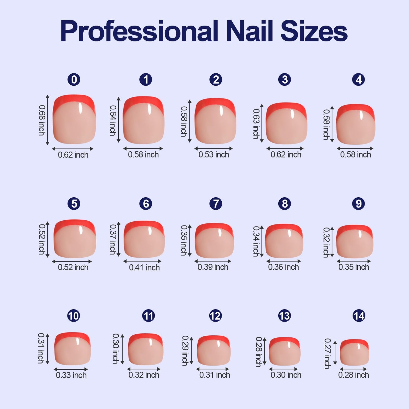 Misssix Press On Toe nails Short, 150Pcs Red French Toenail Tips, Square Soft…