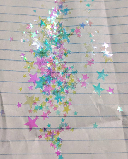 iridescent glitter flakes – HEART – STAR – TWINKLES – confetti – spangles – ab –