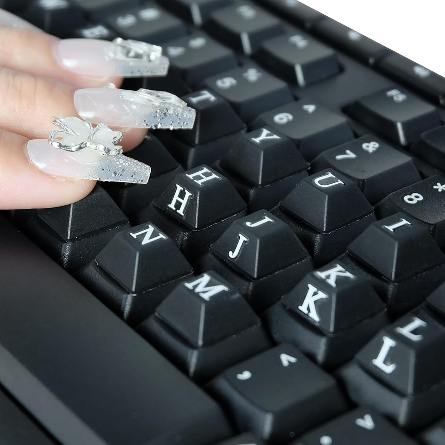 Raised Keyboard Sticker with DIY Character Decals for Nail Art Typing, Adhesive