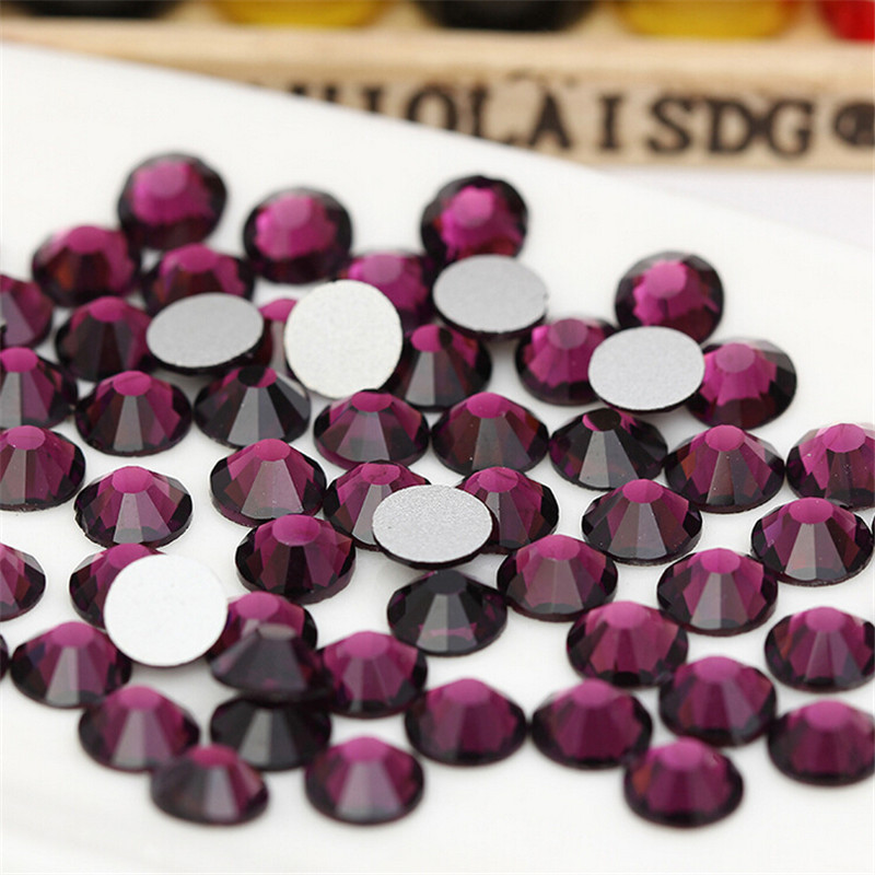 288 720 1440p Amethyst Nail Art Rhinestones Flatback Glitter 3D Tips Decoration