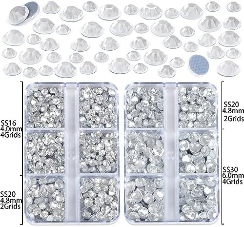 10000 Pieces 5 Mixed Size Clear Hotfix Rhinestones for Crafts Clothes Nail Art w