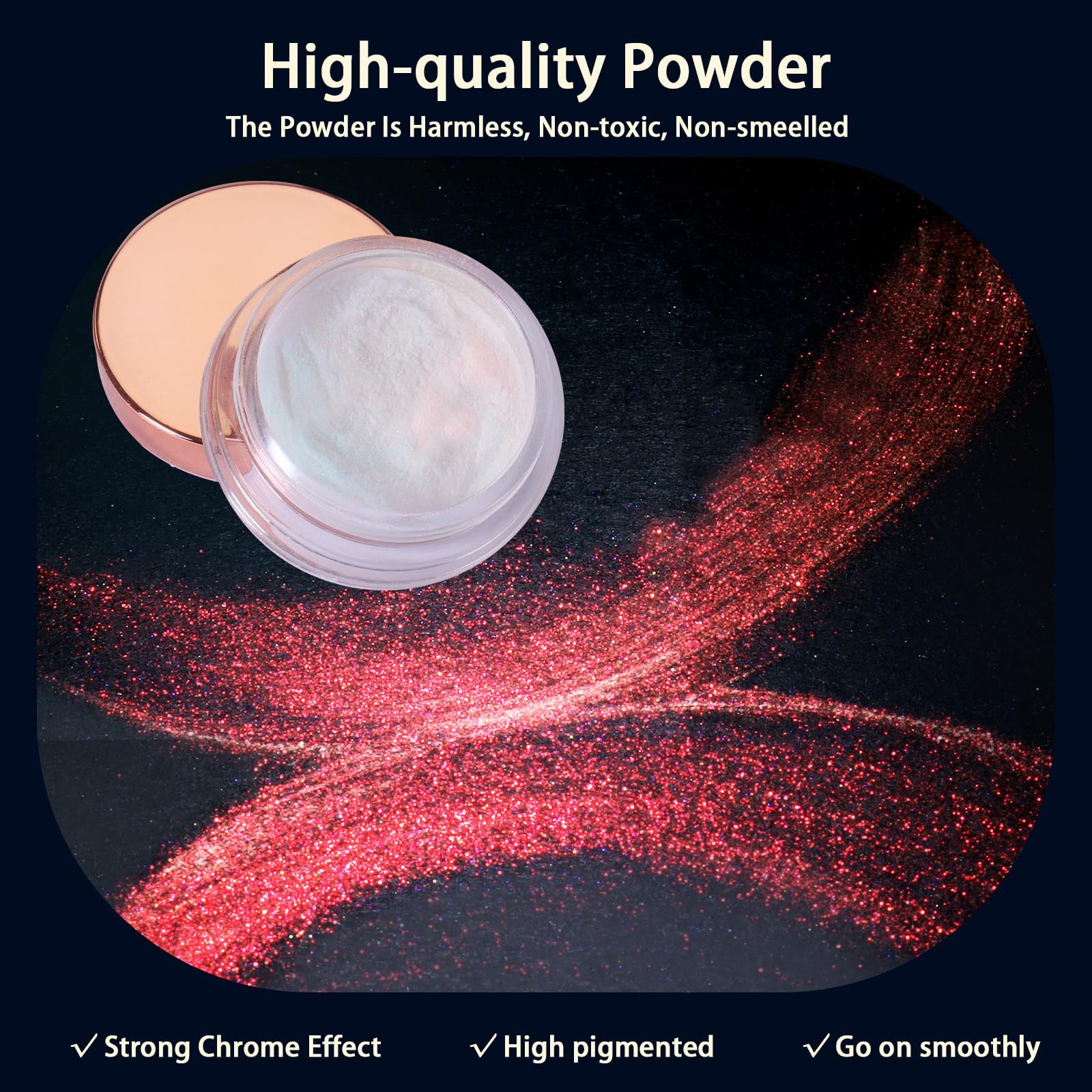 Unicorn Chrome Nail Powder, Aurora Mermaid Iridescent White Pearl Nail Chrome…