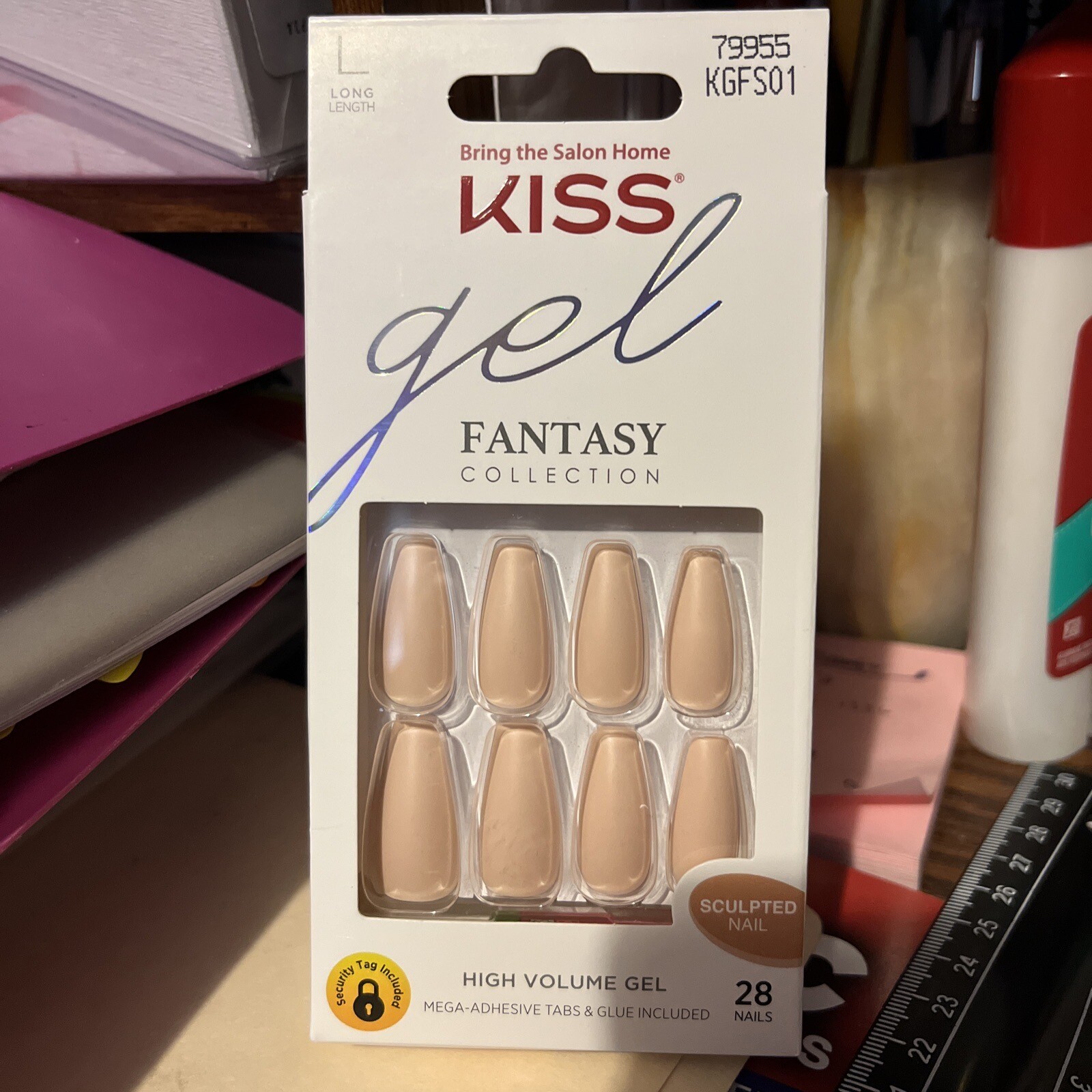 NEW KISS Gel Fantasy KGFS01 28 LONG Nails #79955