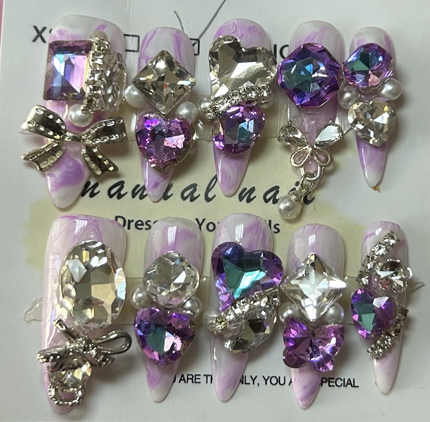 Acrylic Press-On Bling Nails