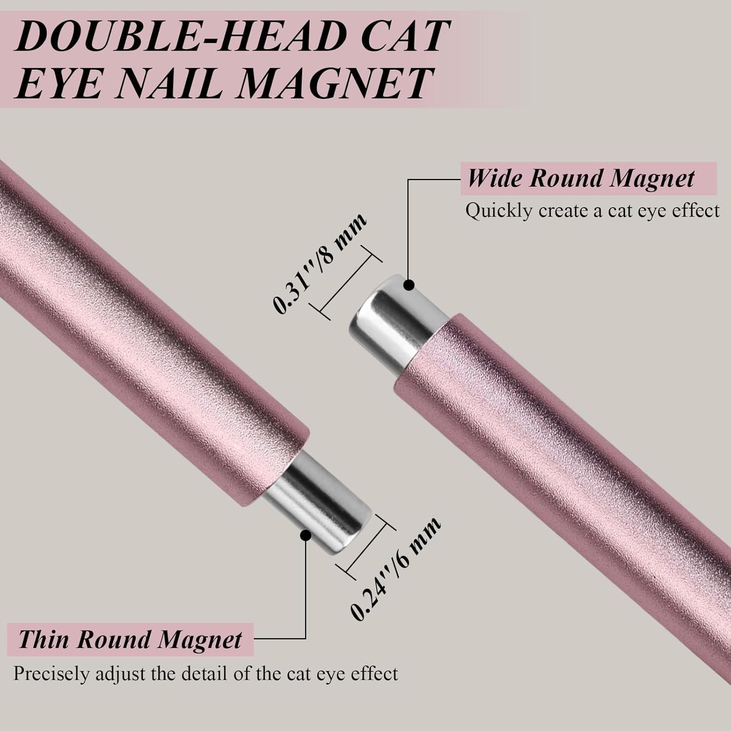 Double-Head Cat Eye Nail Magnet Set, Nail Magnet Tool with Cat Eye Nail Magnet B
