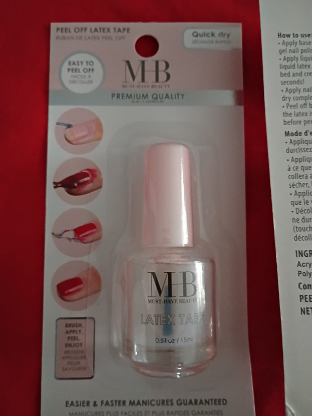 Must Have Beauty🎀MHB (2) Peel Off Latex Tape NEW Nail Care
