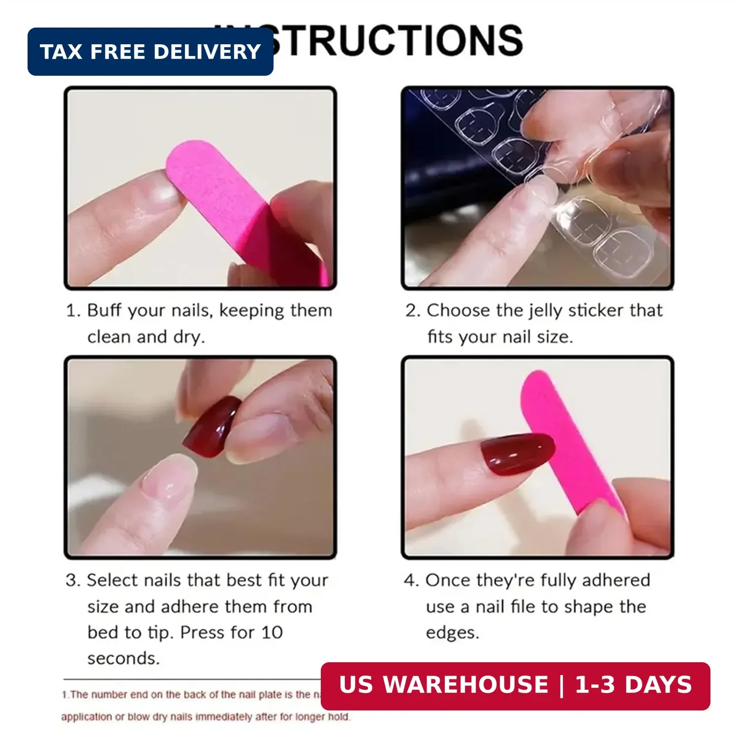 CTTHNBD Press on Nails Almond – Medium Fake Nails with Aurora Design – White Ful