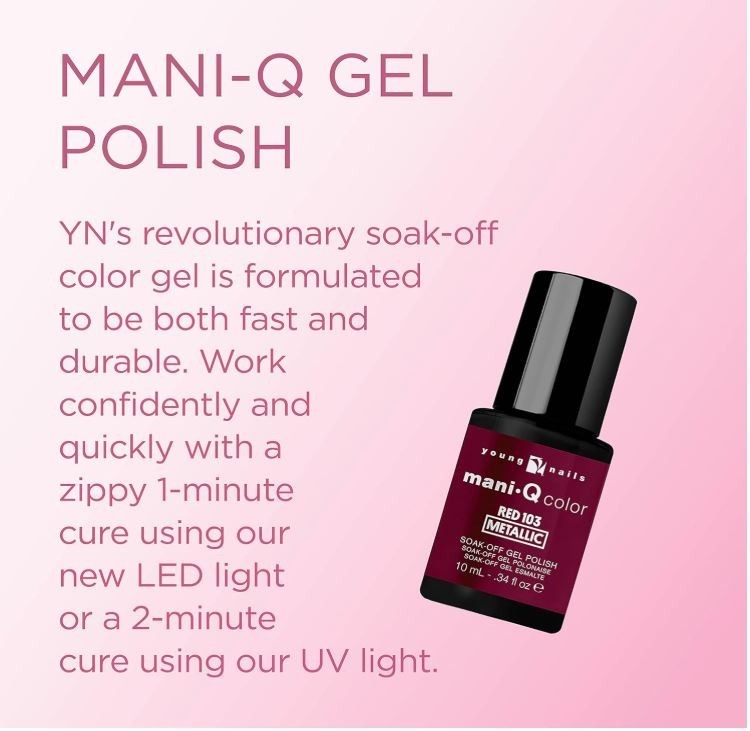 YN Young Nails Mani-Q Color Soft Gel Polish Soak Off – Red 101 Metallic