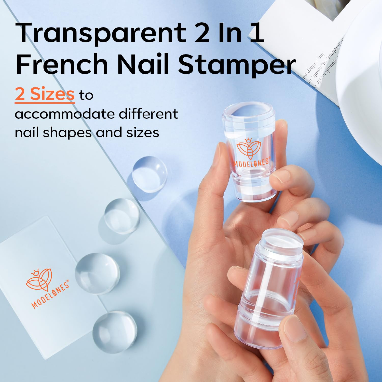 Modelones French Tip Tool- 6 Pcs Nail Stamp French Manicure Kit DIY