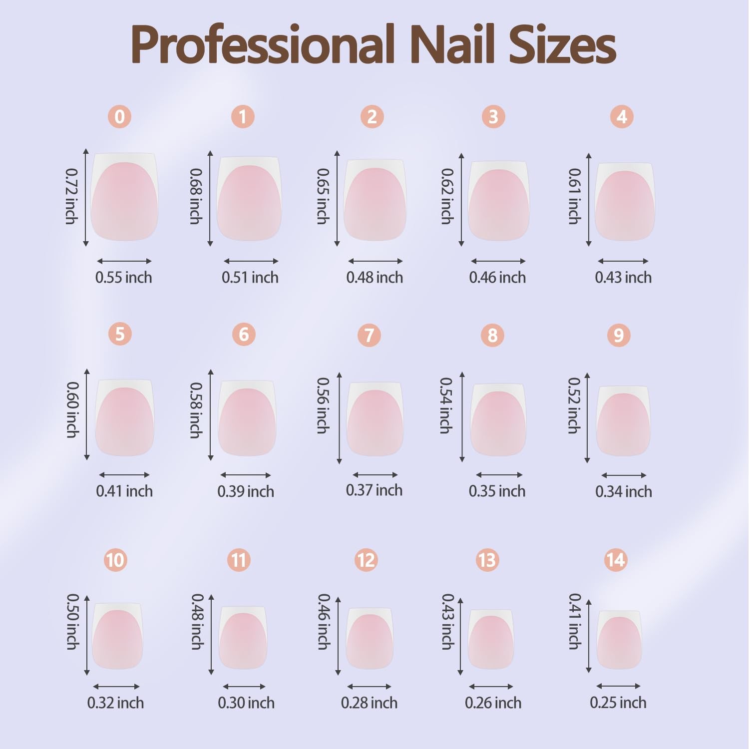 Misssix French Tip Press on Nails, 150Pcs Gel Nail 16 sizes, Pink