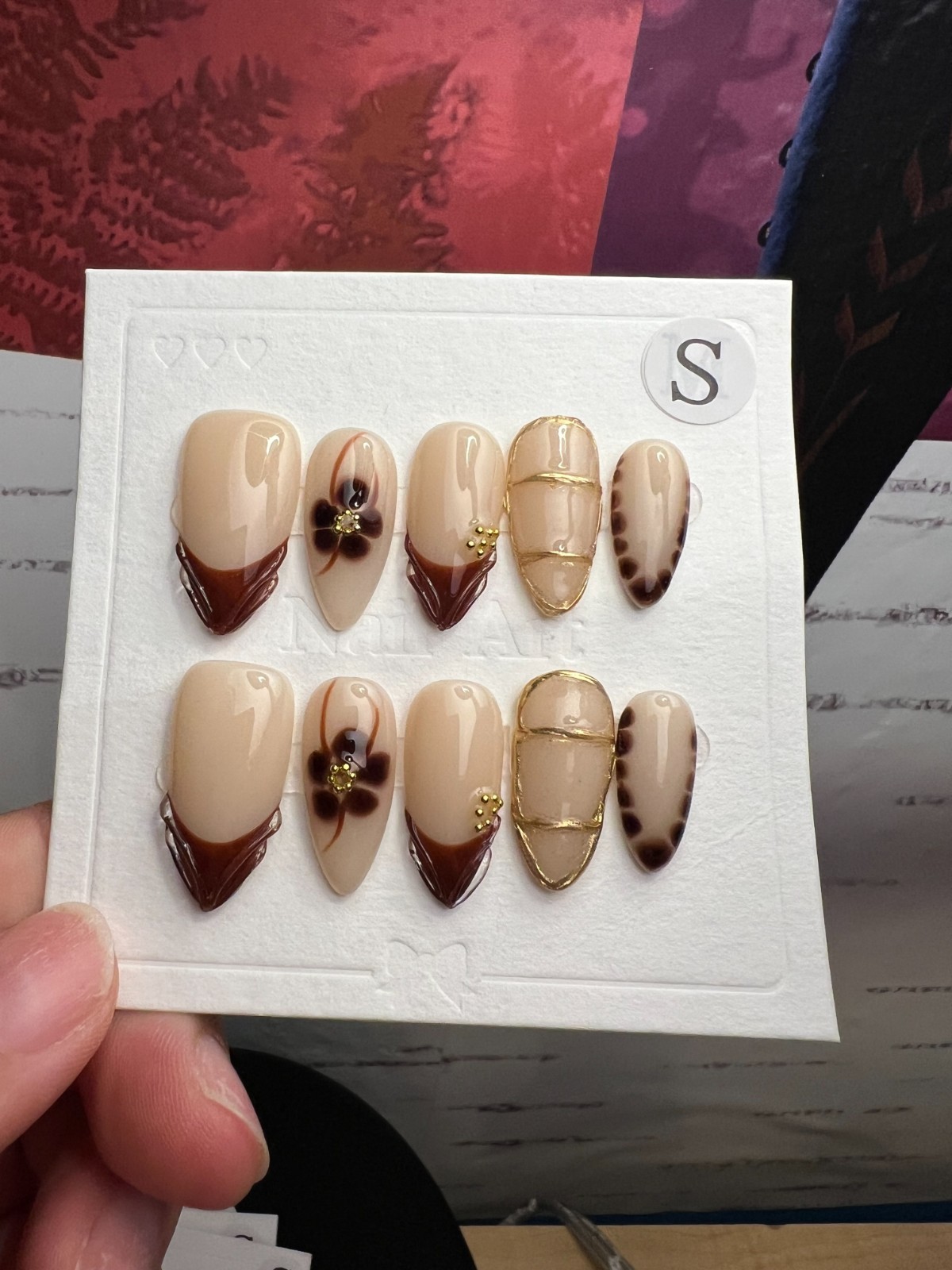 Handmade Press on Nails Size S, Almond Shape with Multiple Designs NEW