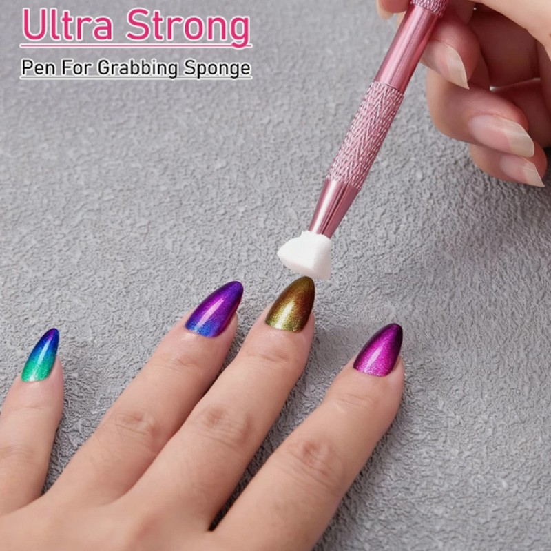200Pcs Soft Nail Art Sponges Gradient Ombre Blush Manicure Tools DIY Nail Design